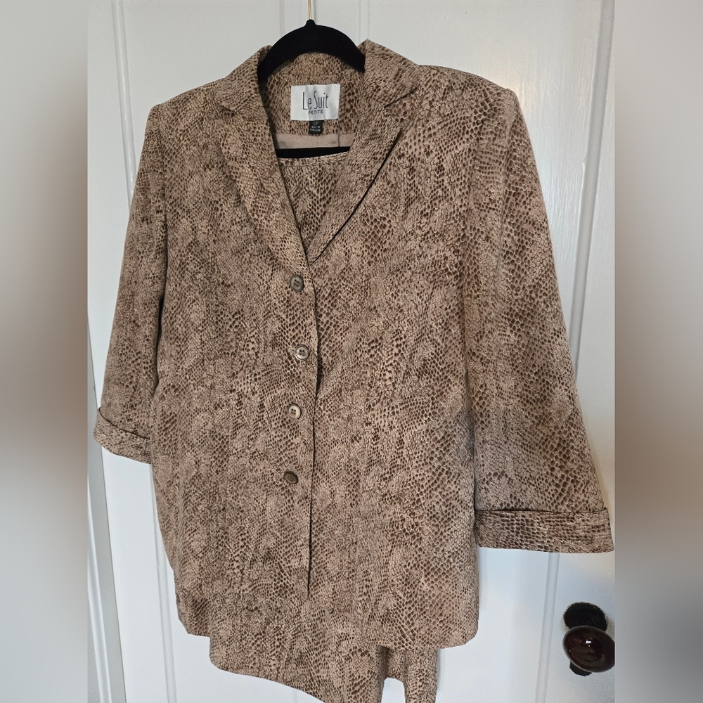 Vintage Le Suit snake skin print suit